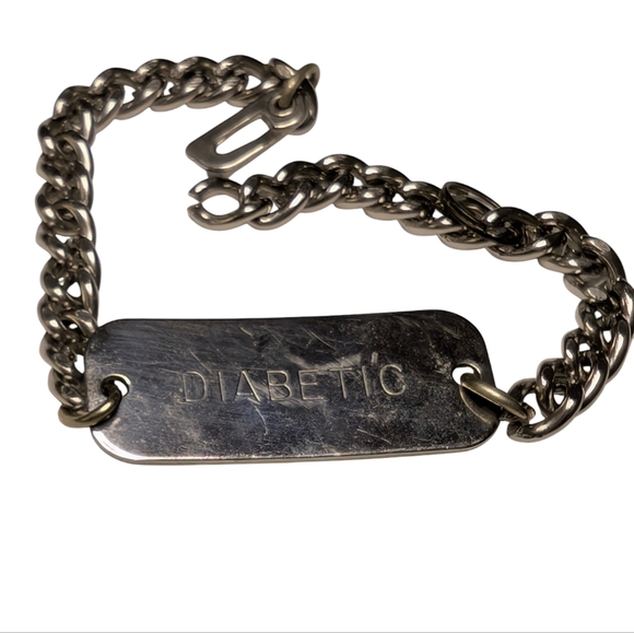 ACU-LIFE Medical Alert ID Diabetic Bracelet Silver Chain Engraved - Picture 7 of 8